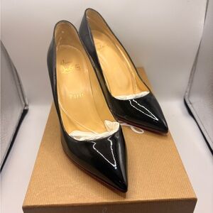 Christian Louboutin Black Patent Pointed Toe Stiletto Pumps